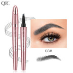 4-Tip Microblading Eyebrow Pen | Waterproof & Sweatproof Liquid Brow Pencil for Natural Hair-Like Brows