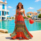 Women's Summer Printed Spaghetti Strap Dress | Elegant Fashion Sleeveless Sundress