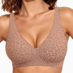 Plus Size Leopard Print Push-Up Bra | Sexy Backless Comfortable Breathable Bra | Minimalist Everyday Lingerie