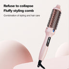 2-in-1 Hair Volumizing Brush | Straightening & Curling Iron | Bangs & Inner Curl Styling Tool