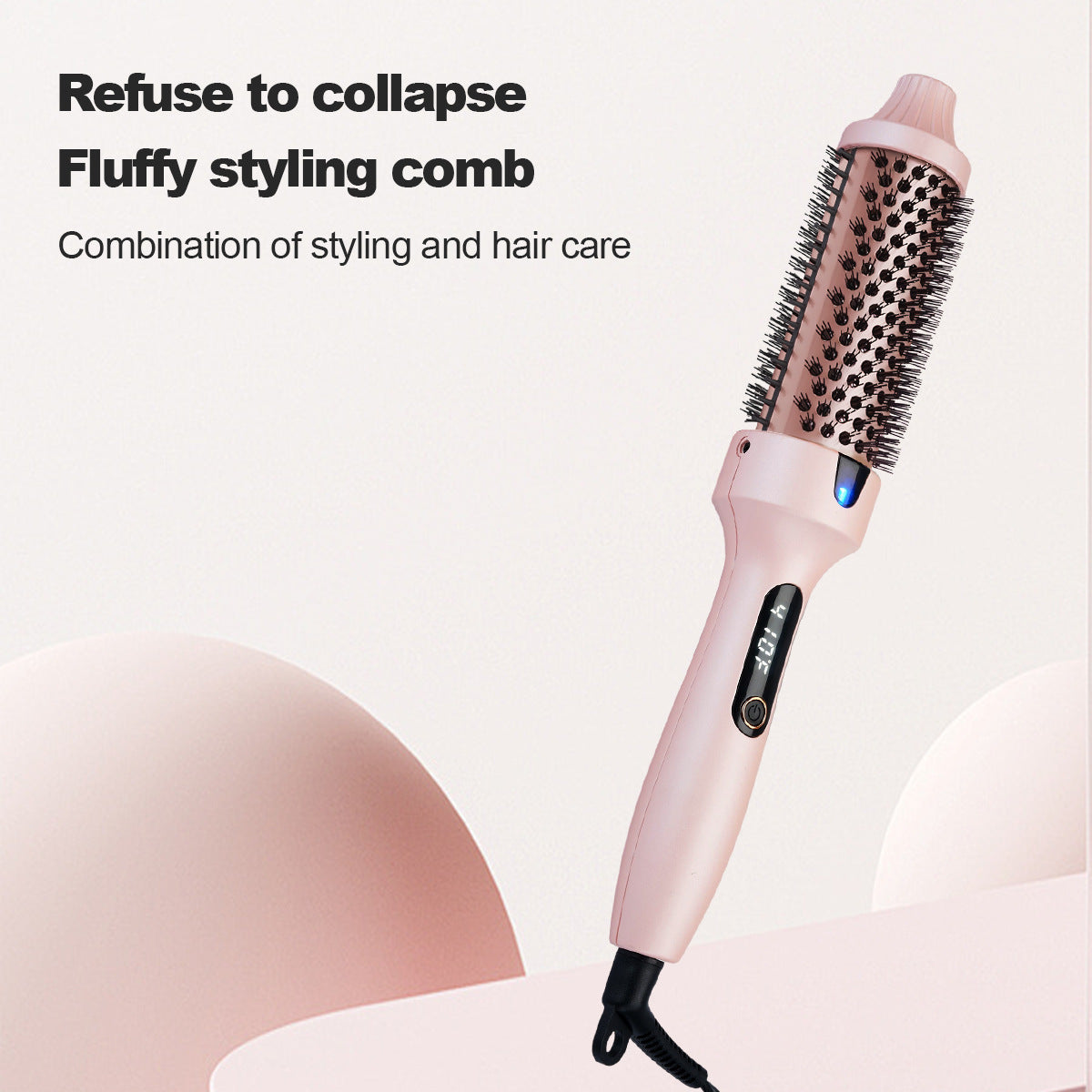 2-in-1 Hair Volumizing Brush | Straightening & Curling Iron | Bangs & Inner Curl Styling Tool