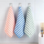 Coral Fleece Dishcloth Set | Super Absorbent Wave Pattern Cleaning Cloth | Kitchen & Hand Towel