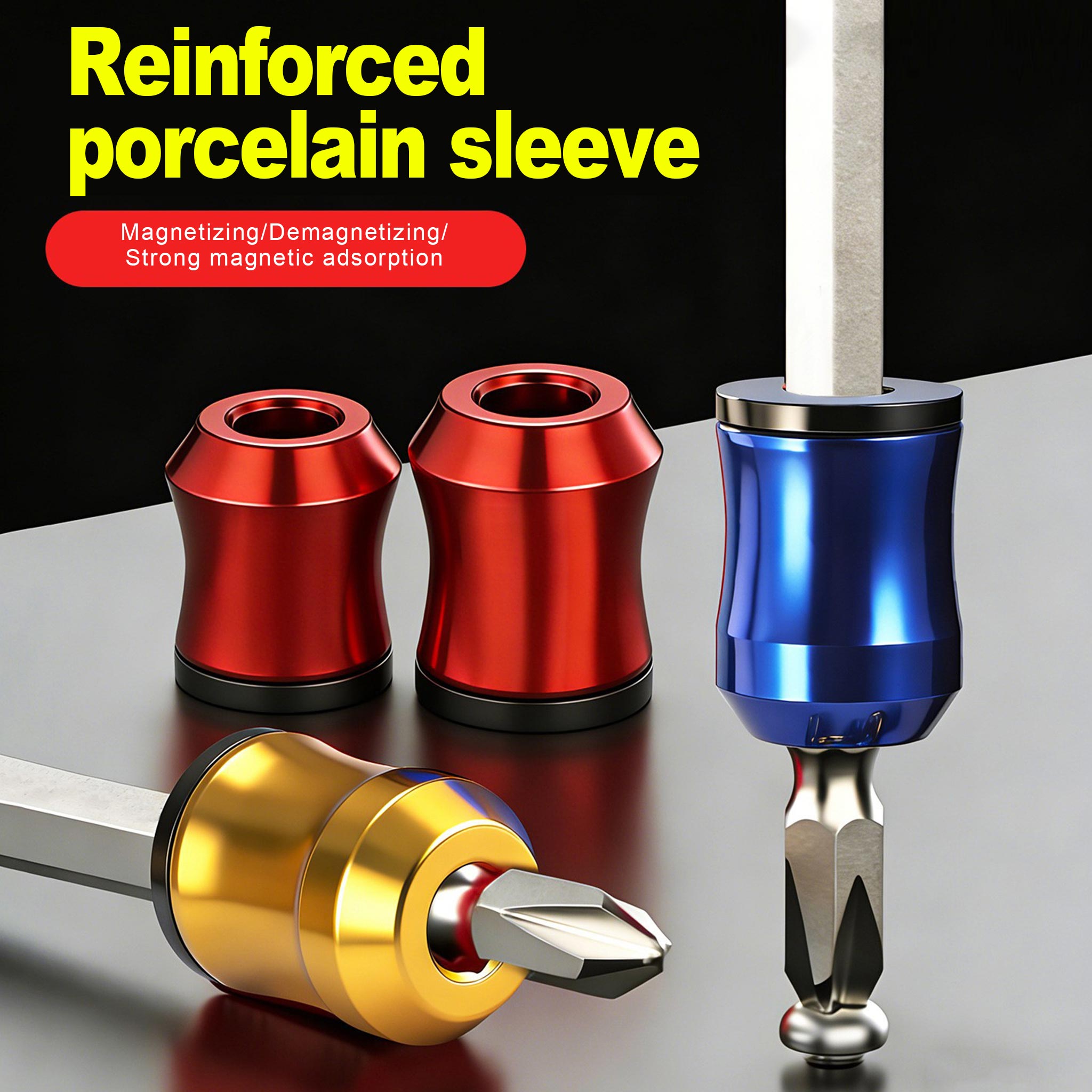Aluminum Alloy Magnetic Bit Magnetizer/Demagnetizer | Strong Magnetic Screwdriver Bit Holder & Enhancer
