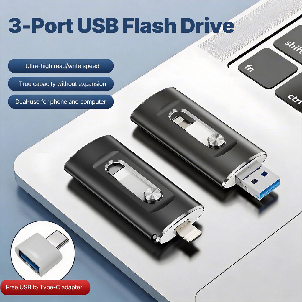 High-capacity USB flash drive for both mobile phones and computers