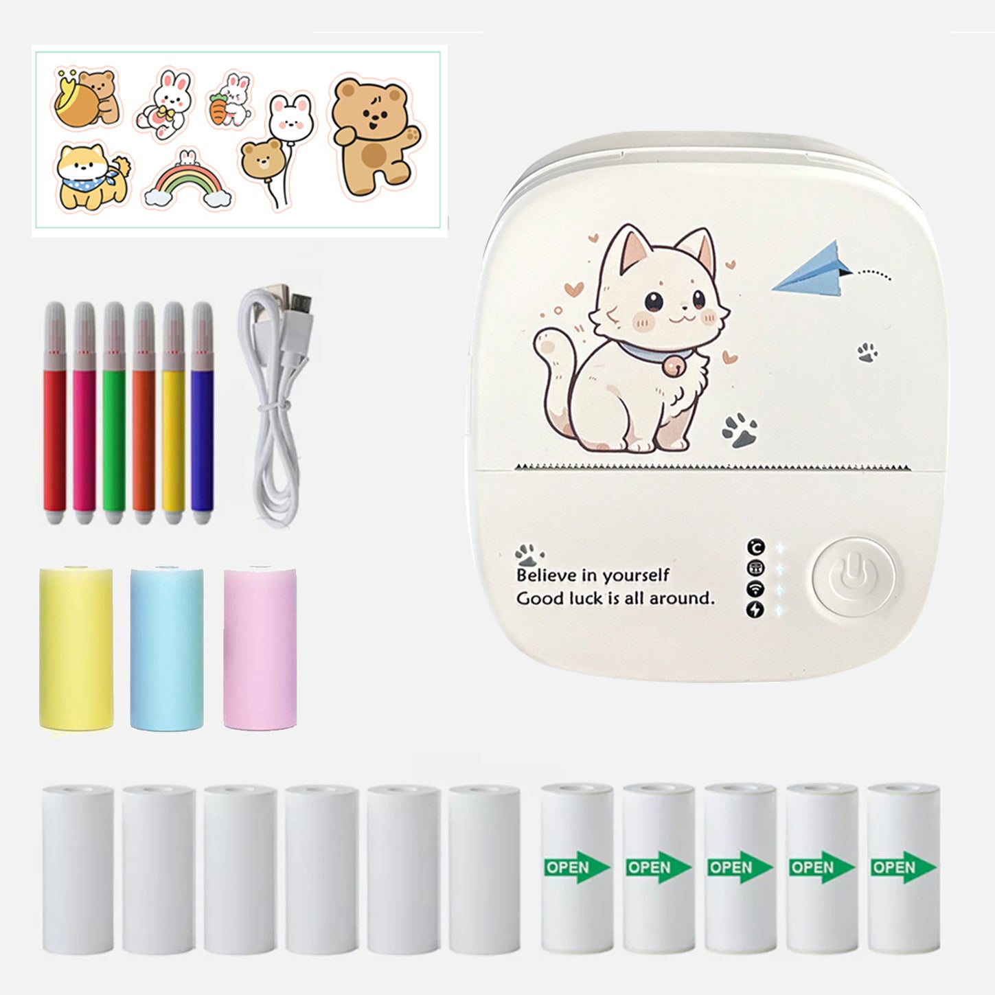 Mini Portable Thermal Printer for Students | Inkless Bluetooth Label & Photo Printer for Notes & Study