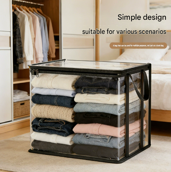 Clear Book Storage Box (Large Capacity)
