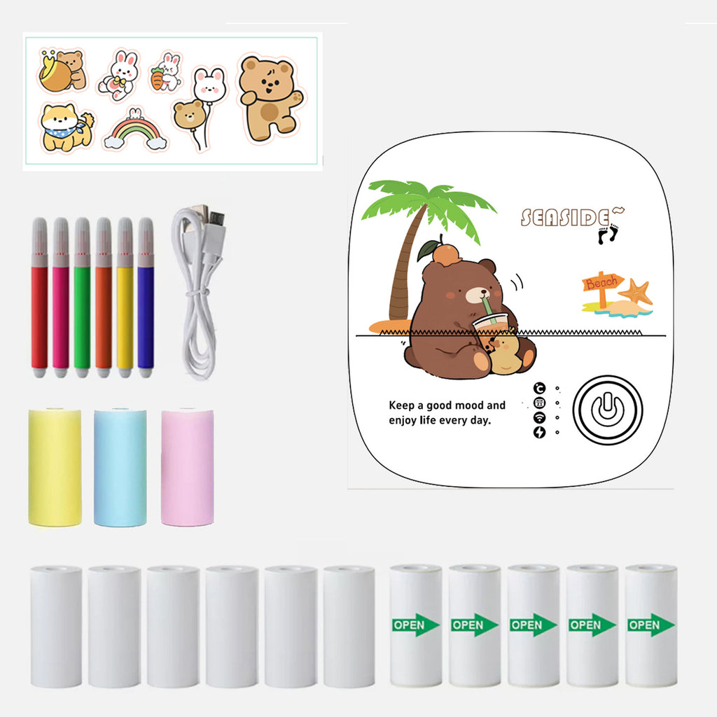 Mini Portable Thermal Printer for Students | Inkless Bluetooth Label & Photo Printer for Notes & Study