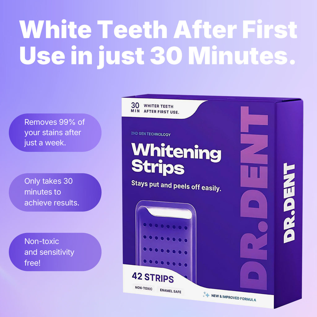 Dr. Dent Purple Teeth Whitening Enamel-Care Cleaning Strips
