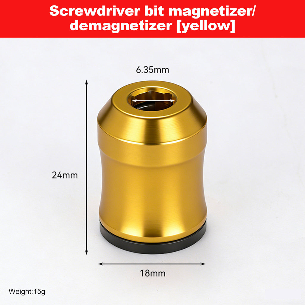 Aluminum Alloy Magnetic Bit Magnetizer/Demagnetizer | Strong Magnetic Screwdriver Bit Holder & Enhancer
