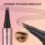 4-Tip Microblading Eyebrow Pen | Waterproof & Sweatproof Liquid Brow Pencil for Natural Hair-Like Brows