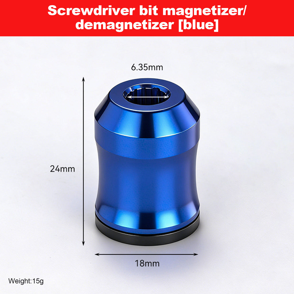 Aluminum Alloy Magnetic Bit Magnetizer/Demagnetizer | Strong Magnetic Screwdriver Bit Holder & Enhancer