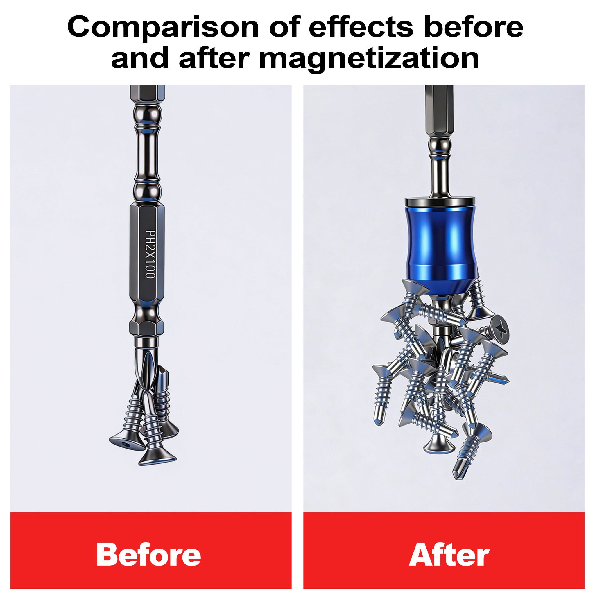 Aluminum Alloy Magnetic Bit Magnetizer/Demagnetizer | Strong Magnetic Screwdriver Bit Holder & Enhancer