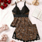 Lace Trim Cami Sleepwear Set for Women | Sexy Casual Home Loungewear Top & Shorts | 2-Piece Pajama Set