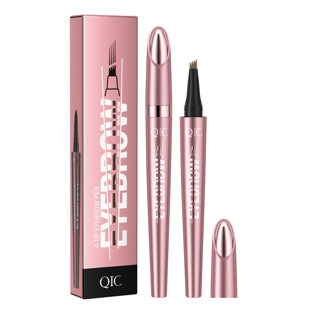 4-Tip Microblading Eyebrow Pen | Waterproof & Sweatproof Liquid Brow Pencil for Natural Hair-Like Brows