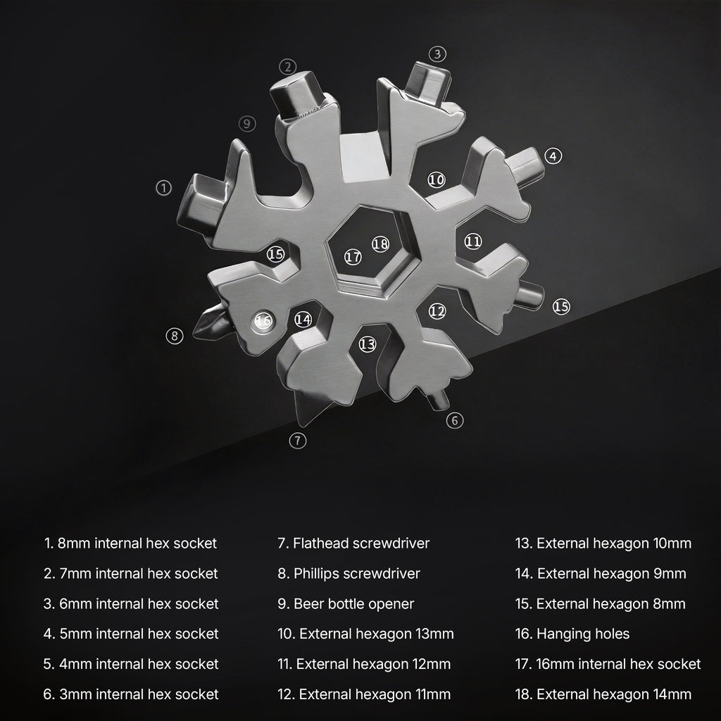 18-in-1 Multi-Function Hex Star Snowflake Wrench