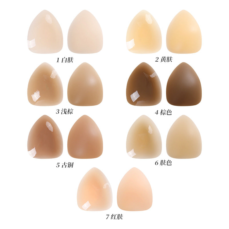 7 Colors Triangle Silicone Bra Pads (8–10 cm) | Waterproof Adhesive Nipple Covers for Bikini & Swimwear | Invisible Breast Pasties