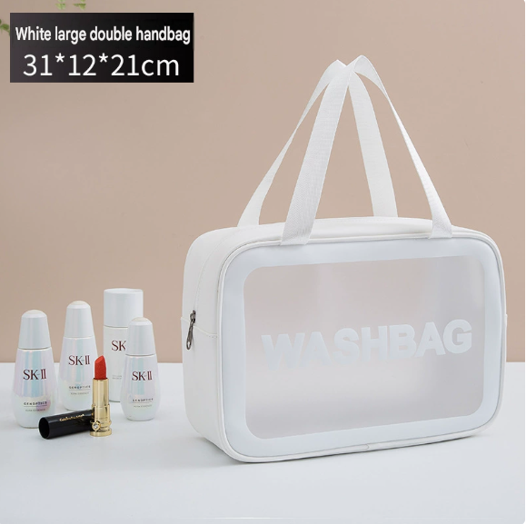 Clear PVC Makeup Bag | Waterproof Travel Cosmetic Tote