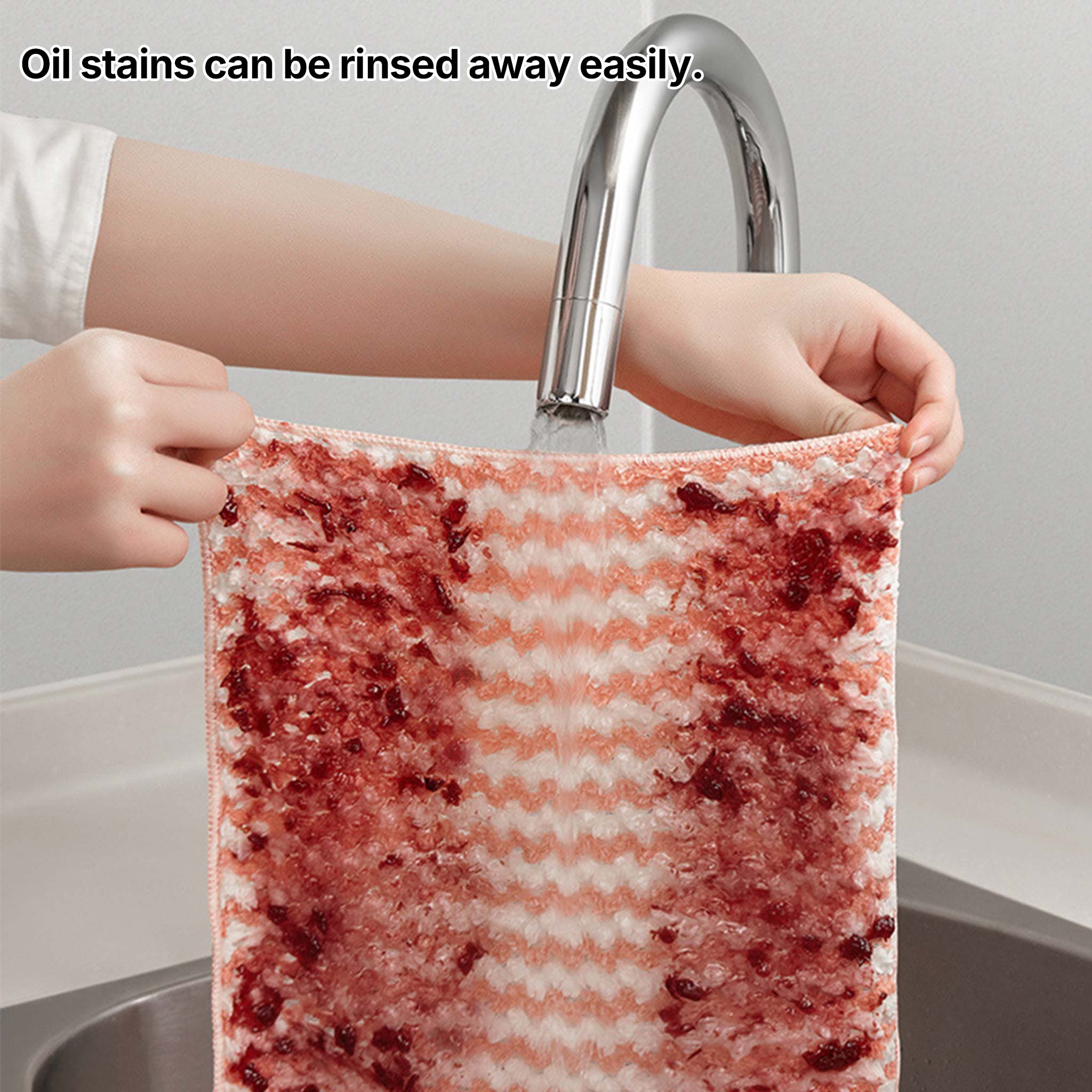 Coral Fleece Dishcloth Set | Super Absorbent Wave Pattern Cleaning Cloth | Kitchen & Hand Towel