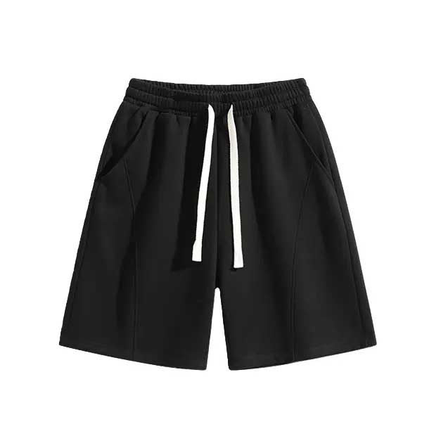 Women's Solid Color Drawstring Sweat Shorts | Loose-Fit Casual Athletic Shorts with Pockets