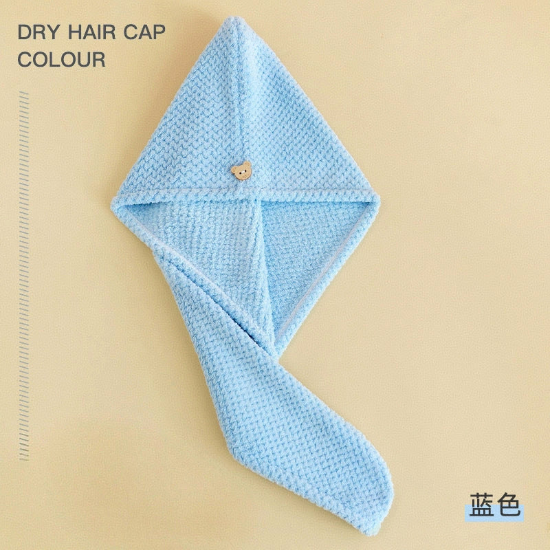 Women’s Thick Coral Fleece Hair Drying Towel Cap | Ultra Absorbent Quick-Dry Bath Turban | Anti-Shedding Hair Wrap