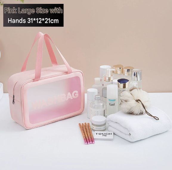 Clear PVC Makeup Bag | Waterproof Travel Cosmetic Tote
