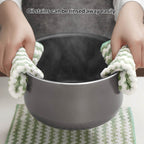 Coral Fleece Dishcloth Set | Super Absorbent Wave Pattern Cleaning Cloth | Kitchen & Hand Towel