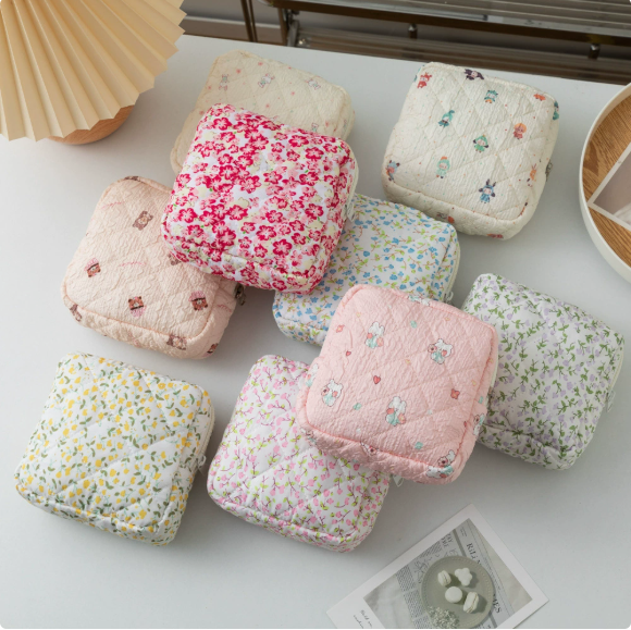 Mini Square Makeup Bag | Lightweight Travel Cosmetic Pouch
