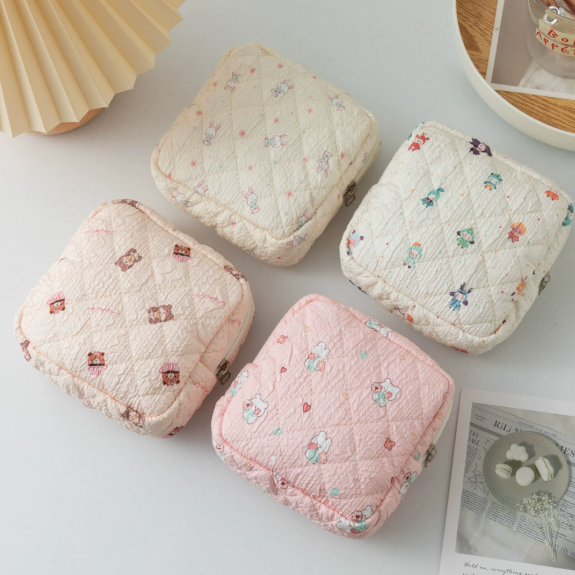 Mini Square Makeup Bag | Lightweight Travel Cosmetic Pouch