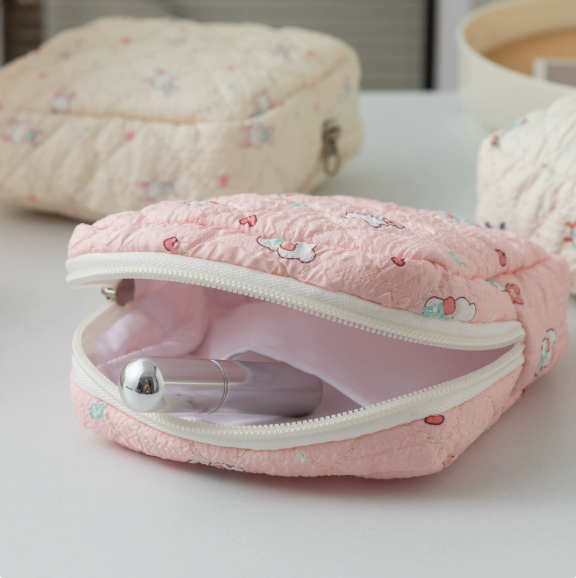 Mini Square Makeup Bag | Lightweight Travel Cosmetic Pouch