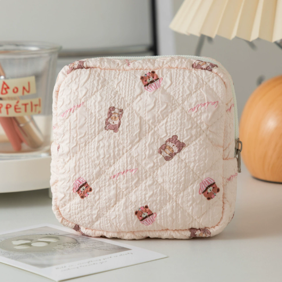 Mini Square Makeup Bag | Lightweight Travel Cosmetic Pouch