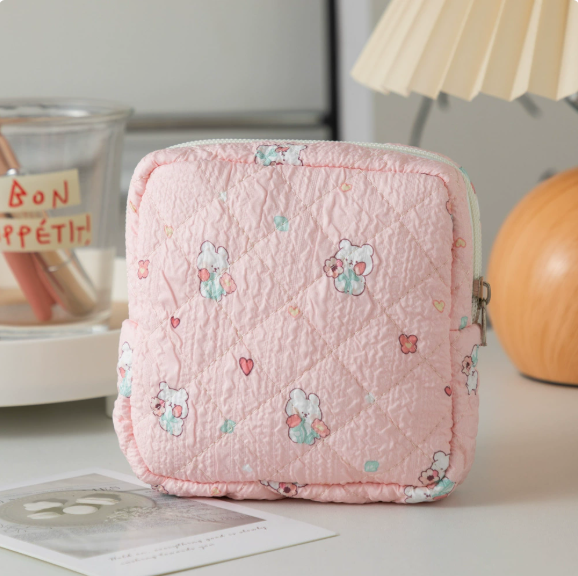Mini Square Makeup Bag | Lightweight Travel Cosmetic Pouch
