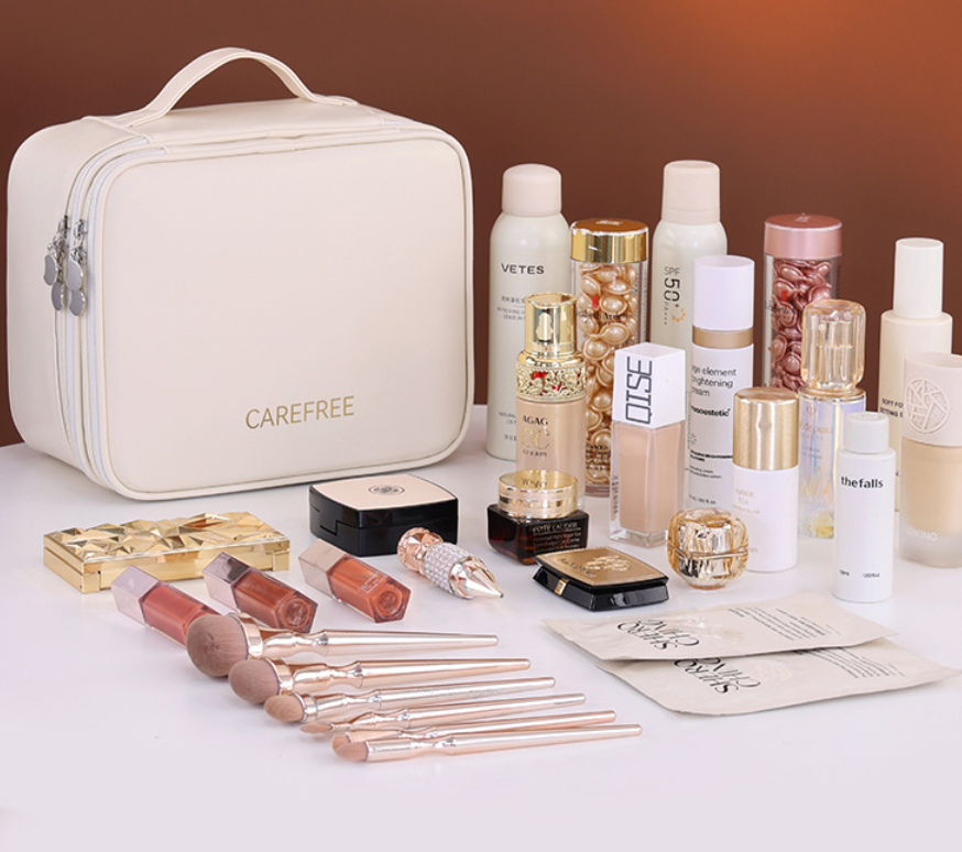 Square PU Leather Makeup Bag