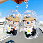 Transparent PVC Character Bag | Cute Keychain & Mini Storage Pouch