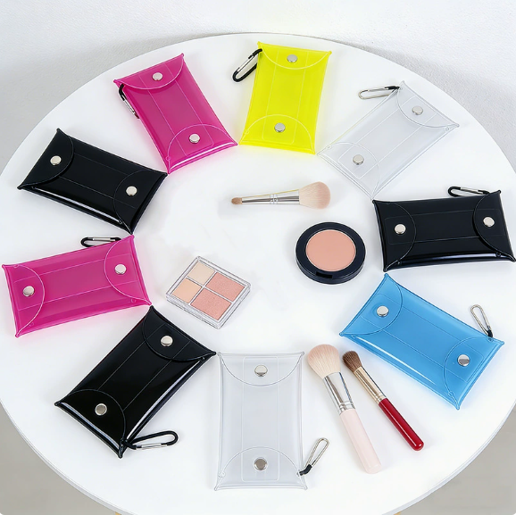 INS Style Clear PVC Snap Pouch | Mini Card Holder & Coin Purse