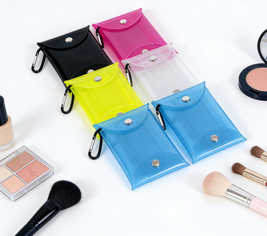 INS Style Clear PVC Snap Pouch | Mini Card Holder & Coin Purse