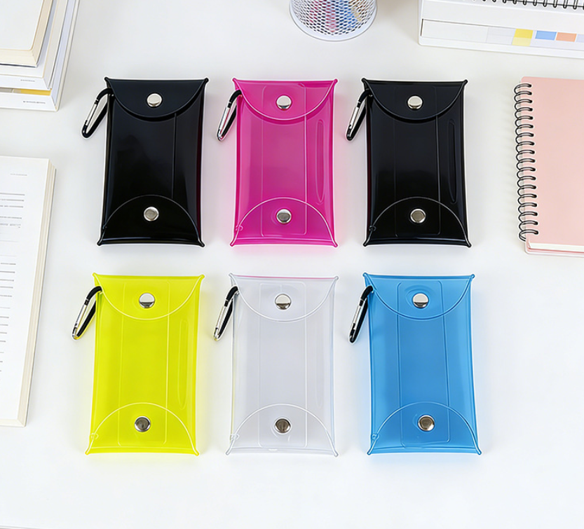 INS Style Clear PVC Snap Pouch | Mini Card Holder & Coin Purse
