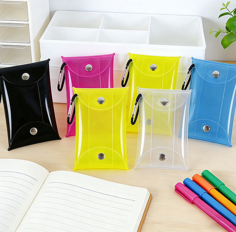 INS Style Clear PVC Snap Pouch | Mini Card Holder & Coin Purse