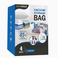 Vacuum Compression Storage Bags – 4-Pack with Hand Pump | Space-Saving Clothes Organizer