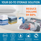 Vacuum Compression Storage Bags – 4-Pack with Hand Pump | Space-Saving Clothes Organizer
