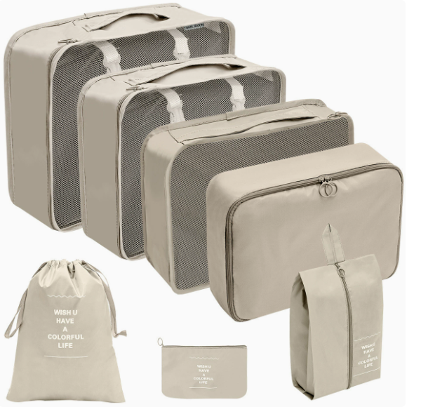7-Piece Travel Bottles & Toiletry Organizer Set | Leakproof Cosmetic Travel Kit