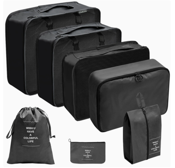 7-Piece Travel Bottles & Toiletry Organizer Set | Leakproof Cosmetic Travel Kit