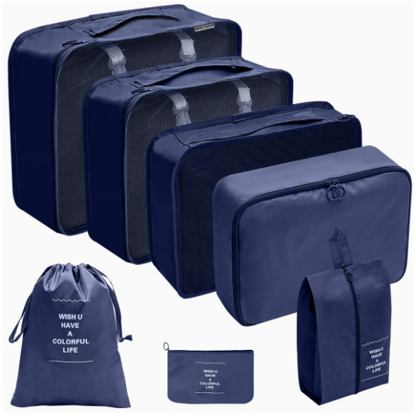 7-Piece Travel Bottles & Toiletry Organizer Set | Leakproof Cosmetic Travel Kit