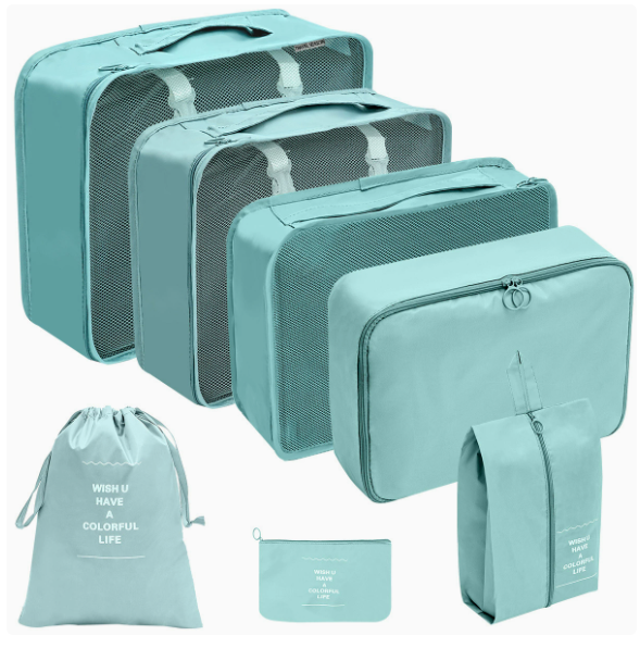 7-Piece Travel Bottles & Toiletry Organizer Set | Leakproof Cosmetic Travel Kit