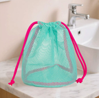 Dopamine Drawstring Makeup Bag | Portable Mesh Cosmetic Pouch
