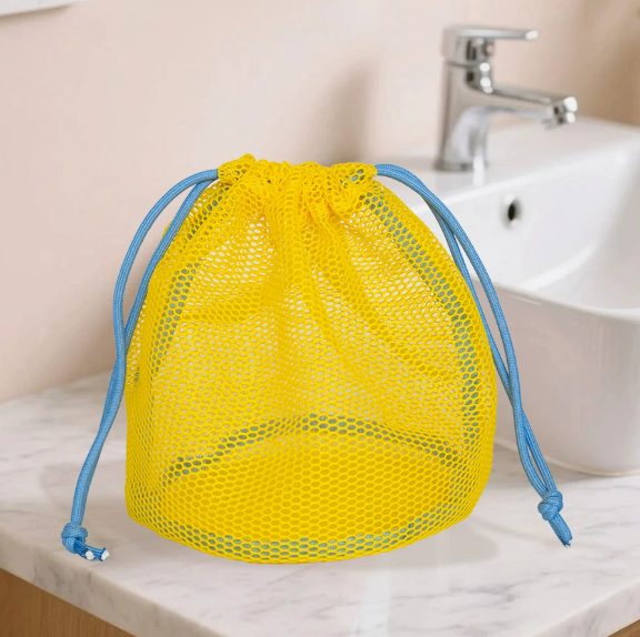 Dopamine Drawstring Makeup Bag | Portable Mesh Cosmetic Pouch