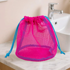 Dopamine Drawstring Makeup Bag | Portable Mesh Cosmetic Pouch