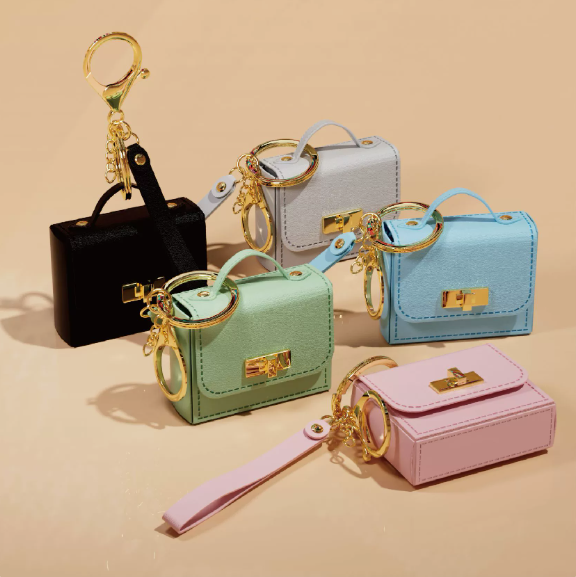 Mini PU Leather Keychain Coin Pouch