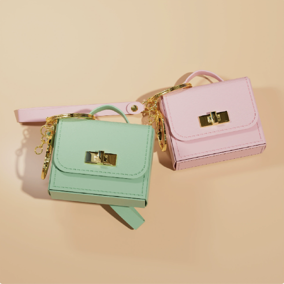 Mini PU Leather Keychain Coin Pouch