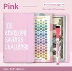 100-Day Savings Challenge Binder (A6, Pink)