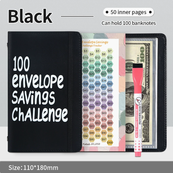 100-Day Savings Challenge Binder (A6, Pink)